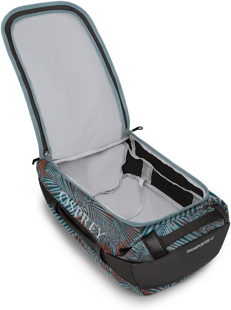 Osprey Transporter 40L Travel Duffel Bag BlackPalm Leaf Glitch Print