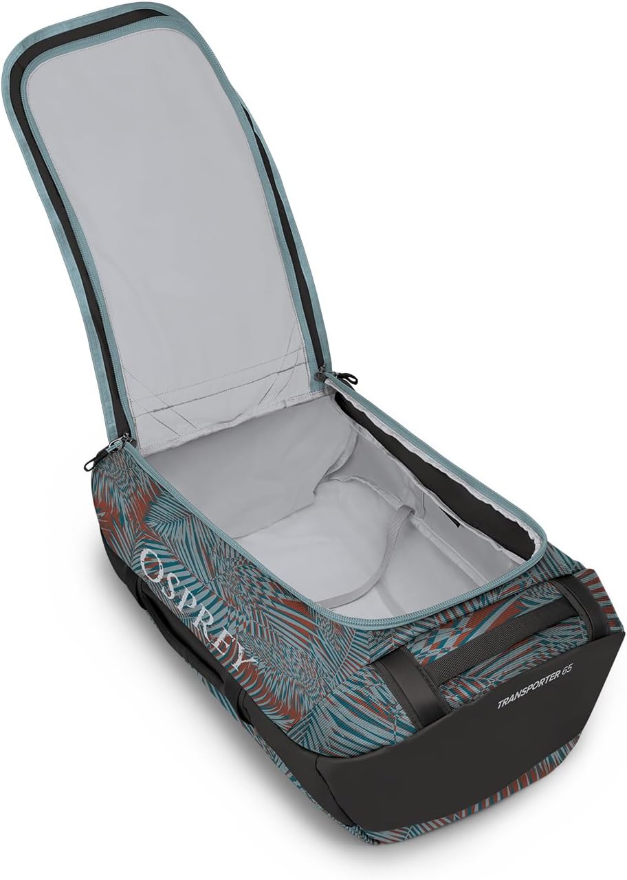 Osprey Transporter 40L Travel Duffel Bag BlackPalm Leaf Glitch Print
