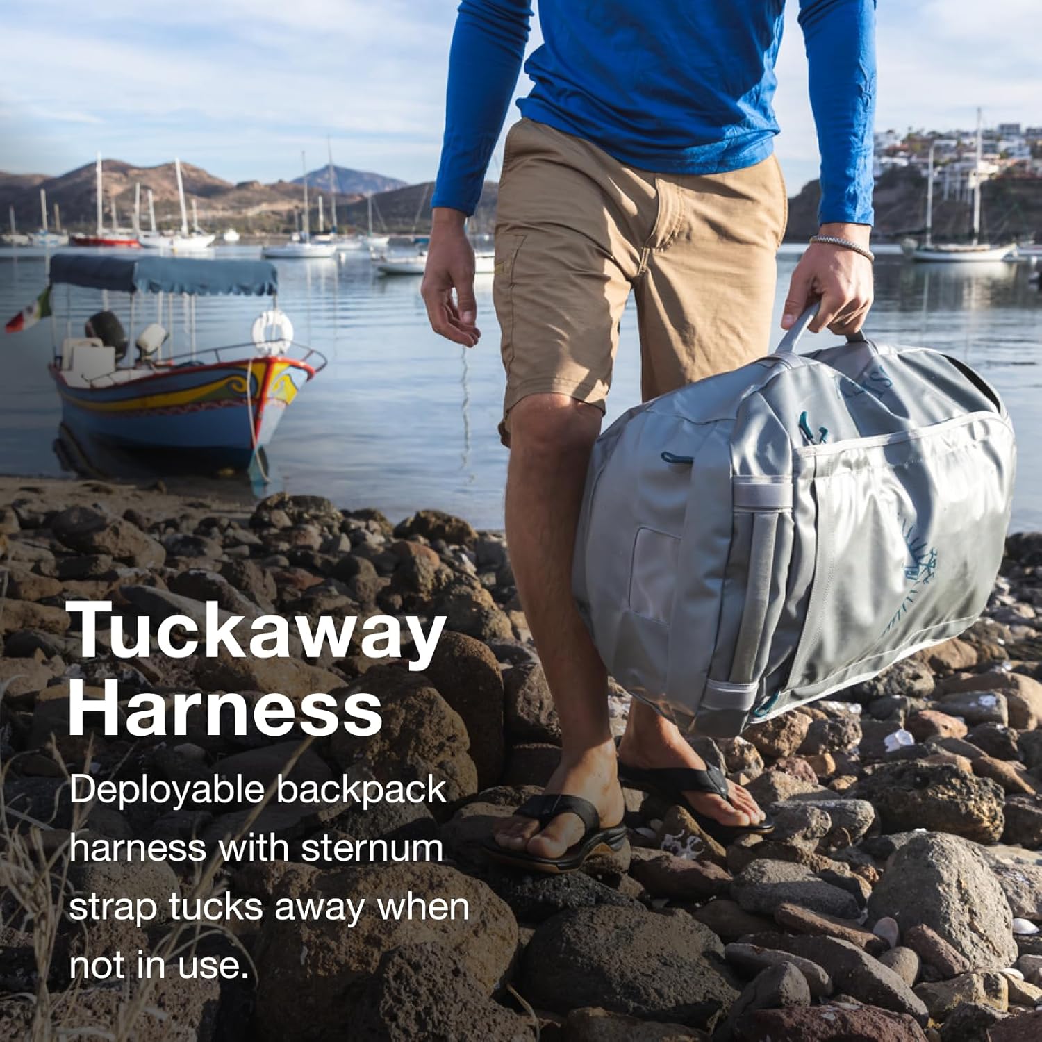 Osprey Transporter 40L Travel Duffel Bag BlackTan Concrete