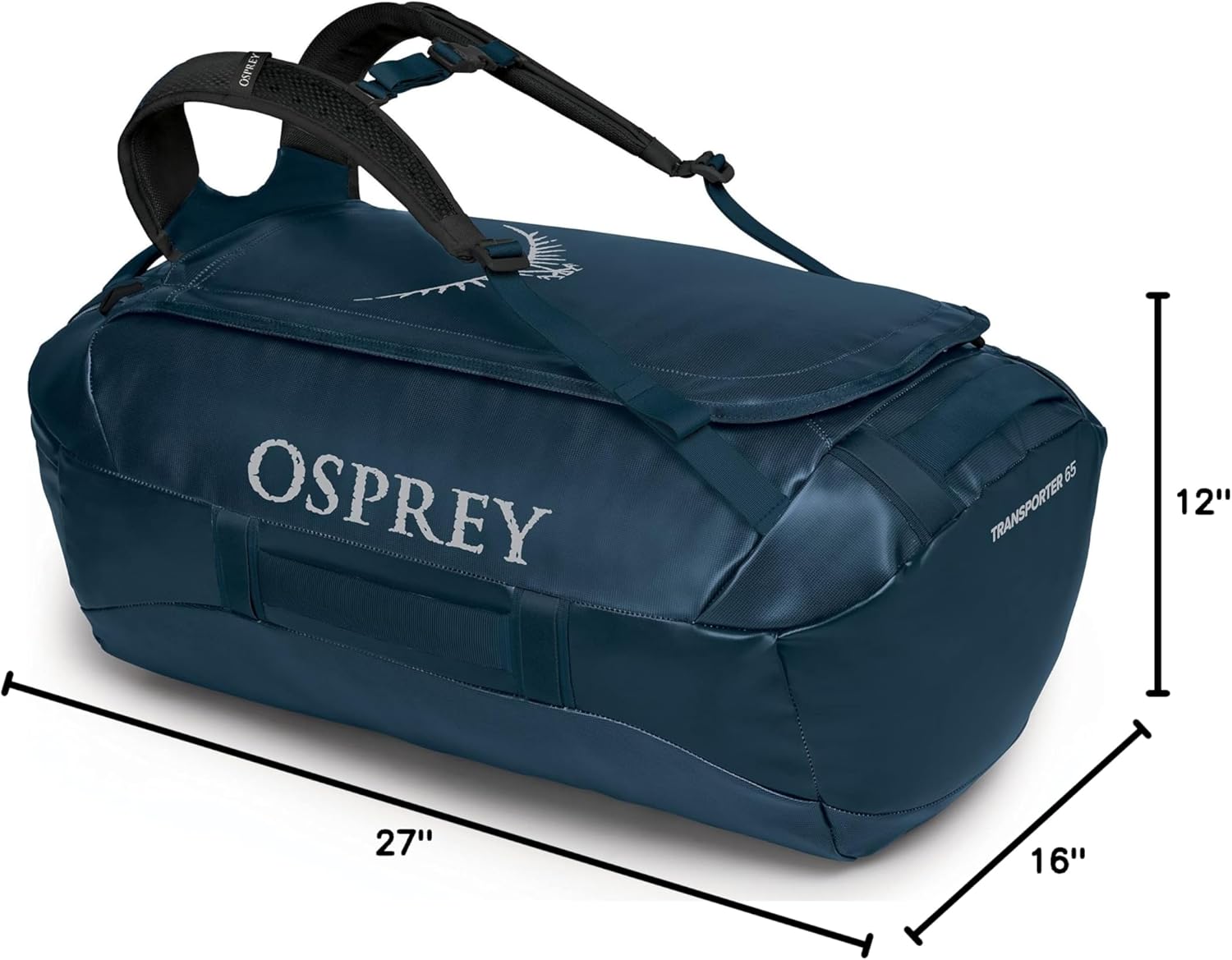 Osprey Transporter 40L Travel Duffel Bag BlackVenturi Blue