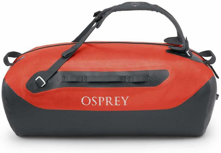 Osprey Transporter Waterproof 100L Duffel Bag Tunnel Vision GreyMars Orange