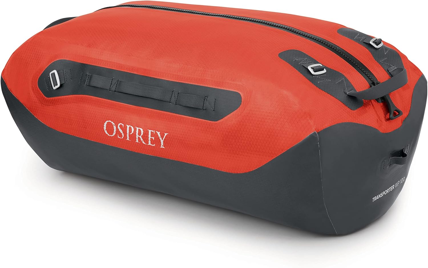 Osprey Transporter Waterproof 100L Duffel Bag Tunnel Vision GreyMars Orange
