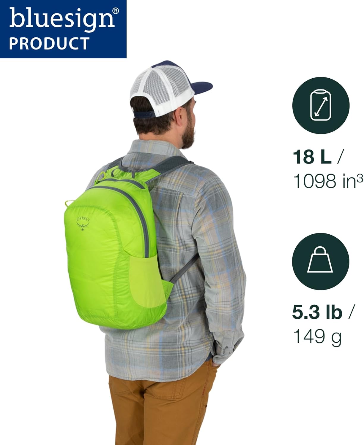 Osprey Ultralight Collapsible Stuff Pack BlackWaterfront Blue