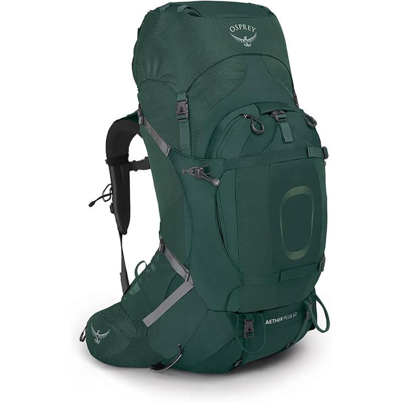 Osprey Aether Plus 60L Mens Backpacking Backpack Axo Green LXLAxo Green