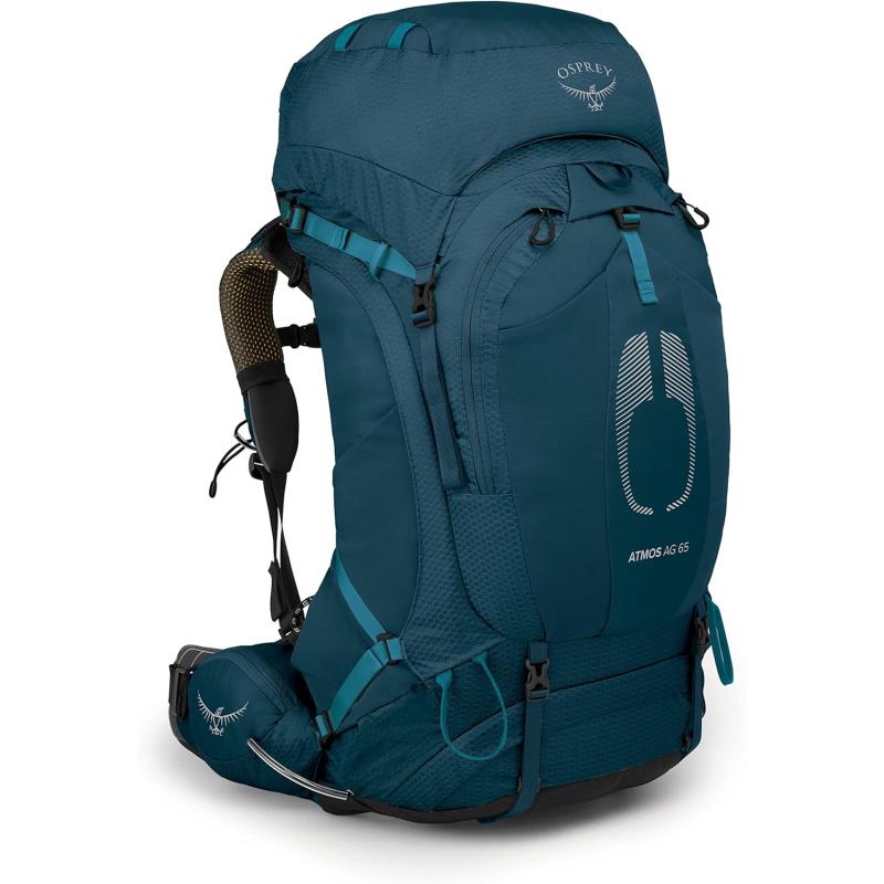 Osprey Atmos AG 65L Mens Backpacking Backpack Venturi Blue SMVenturi Blue