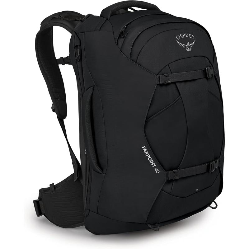 Osprey Farpoint 40L Mens Travel Backpack Tunnel Vision GreyBlack