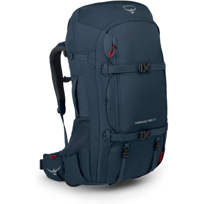 Osprey Farpoint Trek 55L Mens Travel Backpack Muted Space BlueMuted Space Blue