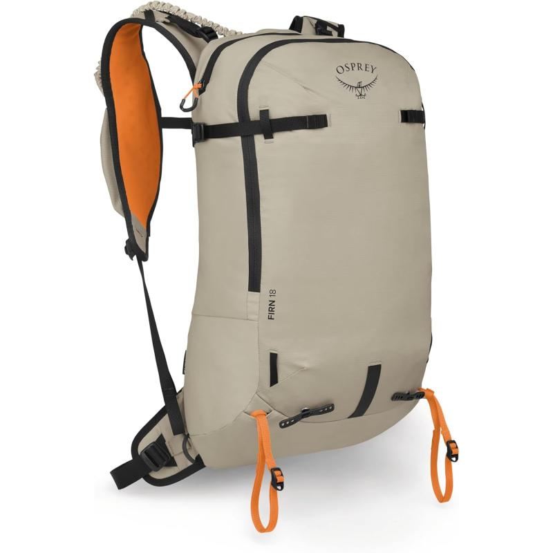 Osprey Firn 18L Ski and Snowboard Backpack Elderberry PurplePeppermint Green SmallMediumSandy GreyTequila Orange