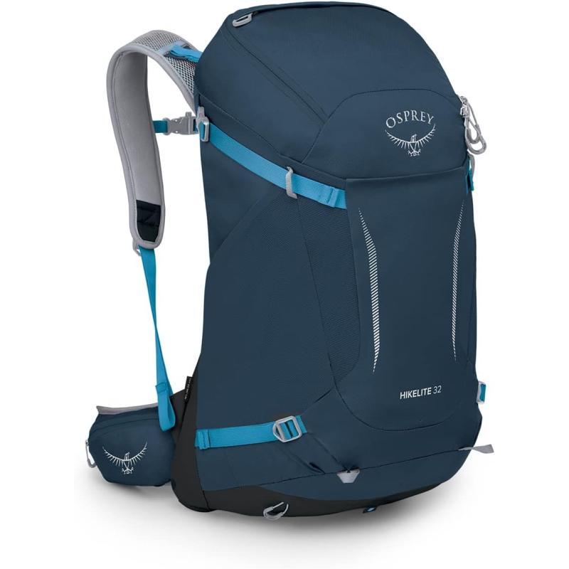 Osprey Hikelite 32L Unisex Hiking Backpack Pine Leaf Green SMAtlas Blue