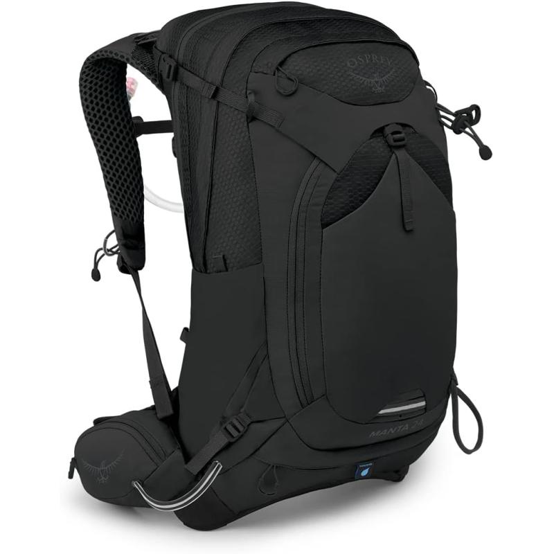 Osprey Manta 34L Mens Hiking Backpack with Hydraulics Reservoir Oak Leaf Orange One SizeBlack
