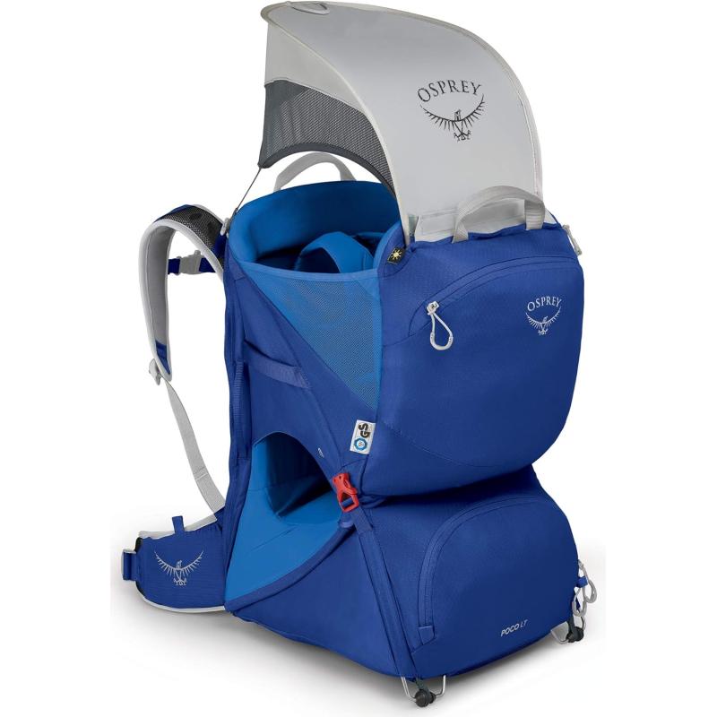 Osprey Poco LT Lightweight Child Carrier and Backpack for Travel Deep Teal Minimum load 238lbs  Maximum load 485lbsBlue Sky