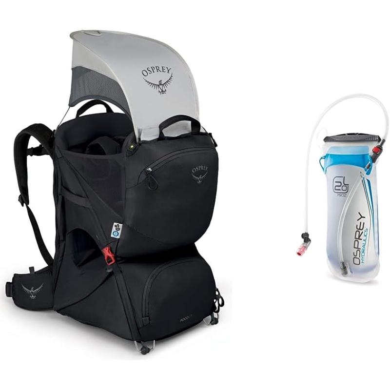 Osprey Poco LT Lightweight Child Carrier and Backpack for Travel Deep Teal Minimum load 238lbs  Maximum load 485lbsStarry Black