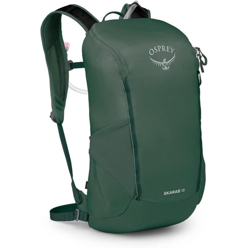 Osprey Skarab Mens Hiking Backpack with Hydraulics ReservoirTundra Green