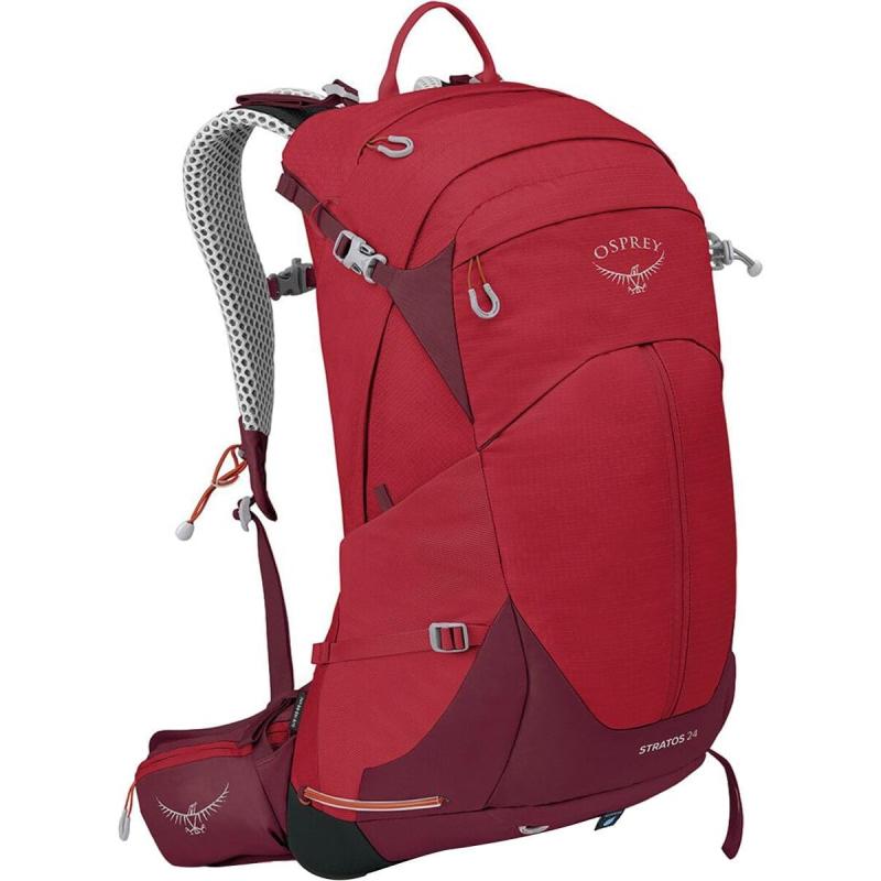 Osprey Stratos 44L Mens Hiking Backpack Cetacean BluePoinsettia Red
