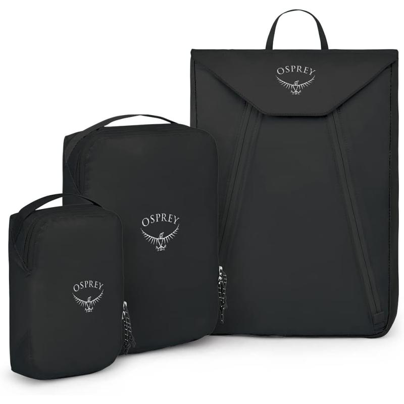 Osprey Ultralight Travel Starter Set Includes Small ampamp Medium Packing Cube and Garment Folder Waterfront BlueBlack