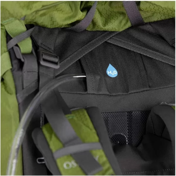 Osprey Aether 55L Mens Backpacking Backpack Garlic Mustard Green SMGarlic Mustard Green