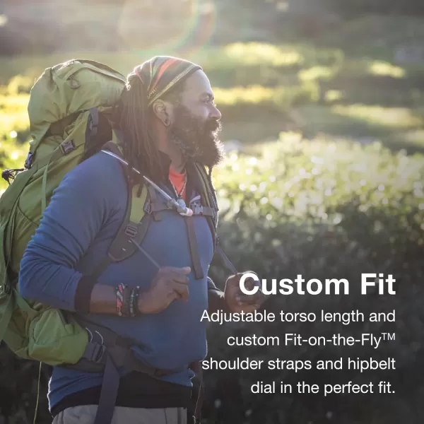 Osprey Aether 65 Mens Backpacking BackpackGarlic Mustard Green