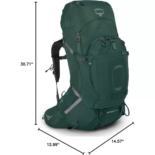 Osprey Aether Plus 60L Mens Backpacking Backpack Axo Green LXLAxo Green