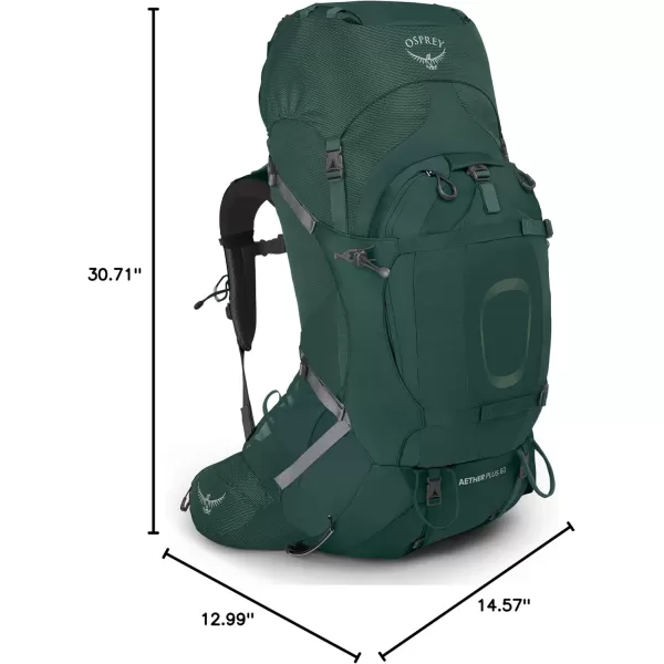 Osprey Aether Plus 60L Mens Backpacking Backpack Axo Green LXLAxo Green