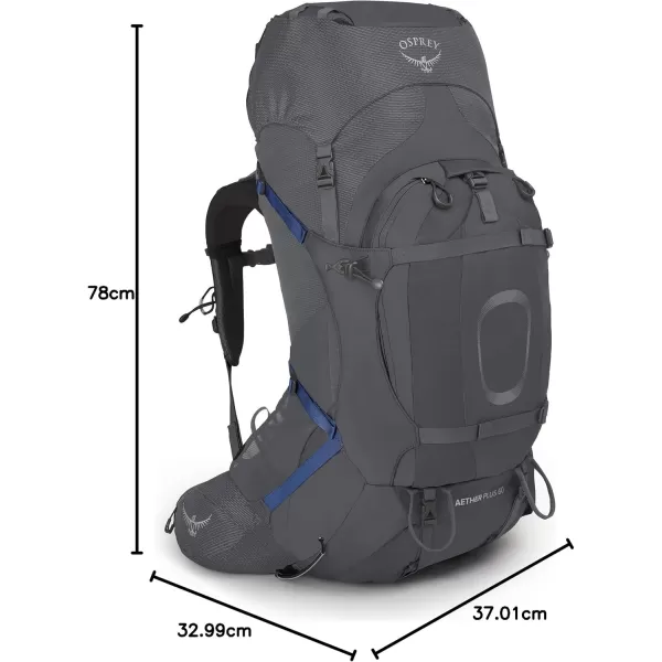 Osprey Aether Plus 60L Mens Backpacking Backpack Axo Green LXLEclipse Grey