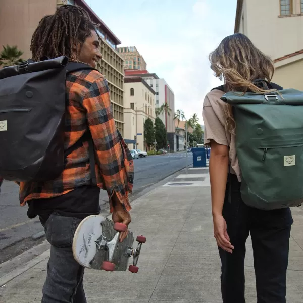 Osprey Arcane Roll Top 18L Waterproof Laptop Backpack Acorn RedStonewash Black