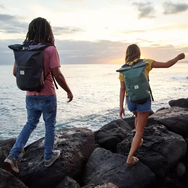 Osprey Arcane Roll Top 18L Waterproof Laptop Backpack Acorn RedStonewash Black
