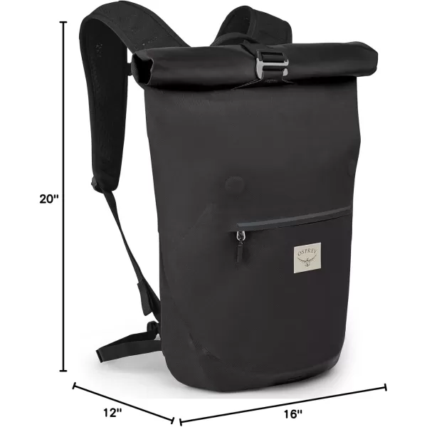 Osprey Arcane Roll Top 18L Waterproof Laptop Backpack Acorn RedStonewash Black