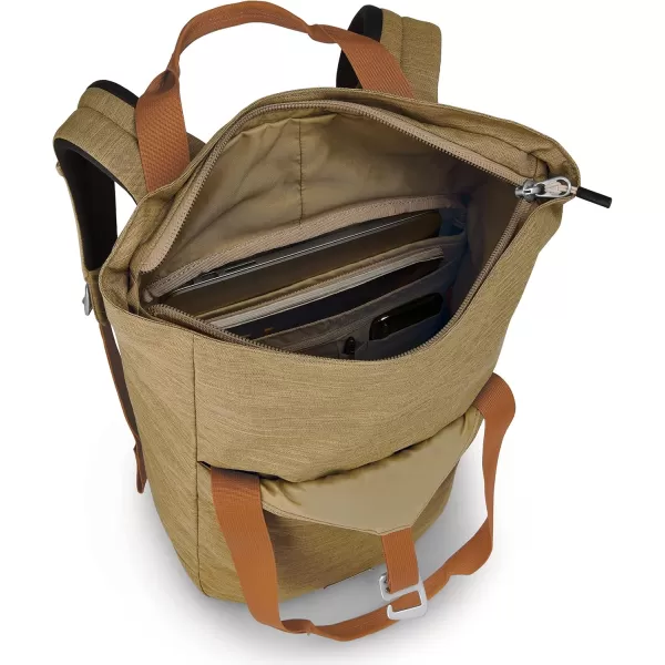 Osprey Arcane Zip Top Tote Backpack Porcelain Orange HeatherMilky Tea Tan