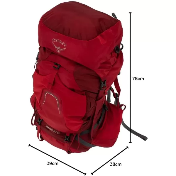 Osprey Atmos AG 50L Mens Backpacking BackpackMythical Green