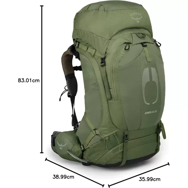 Osprey Atmos AG 65L Mens Backpacking Backpack Venturi Blue SMMythical Green
