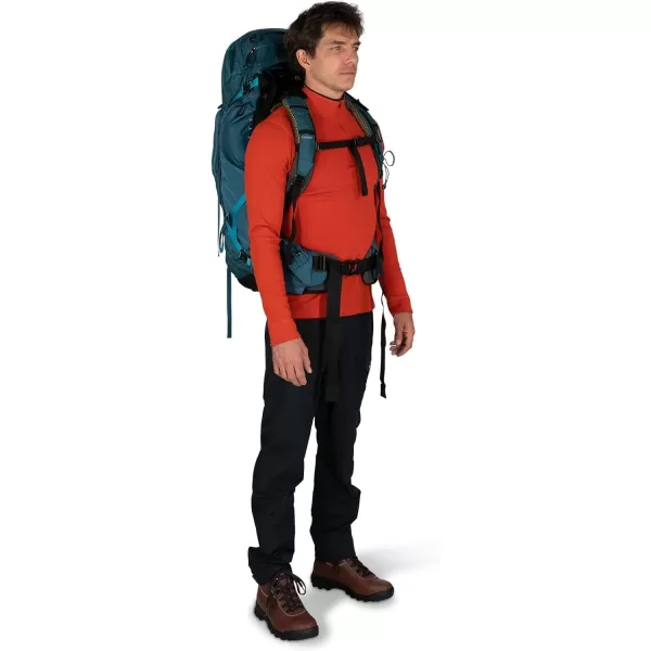 Osprey Atmos AG 65L Mens Backpacking Backpack Venturi Blue SMMythical Green