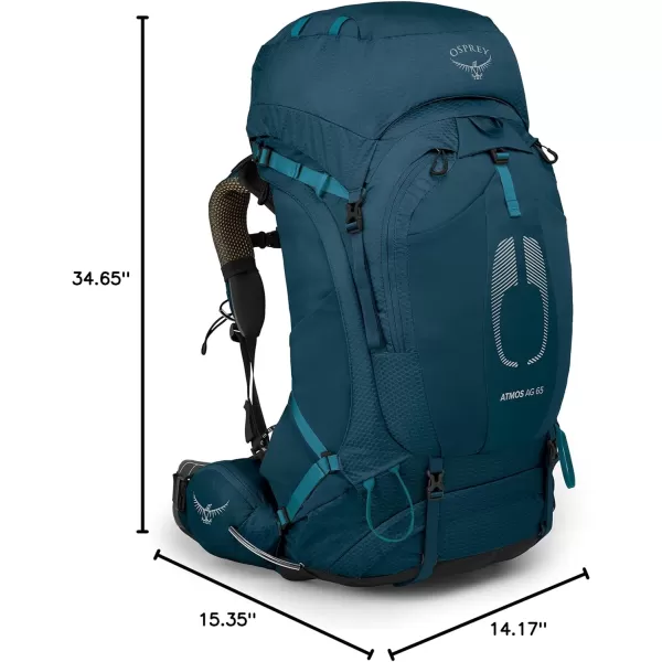 Osprey Atmos AG 65L Mens Backpacking Backpack Venturi Blue SMVenturi Blue