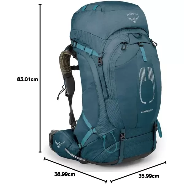 Osprey Atmos AG 65L Mens Backpacking Backpack Venturi Blue SMVenturi Blue