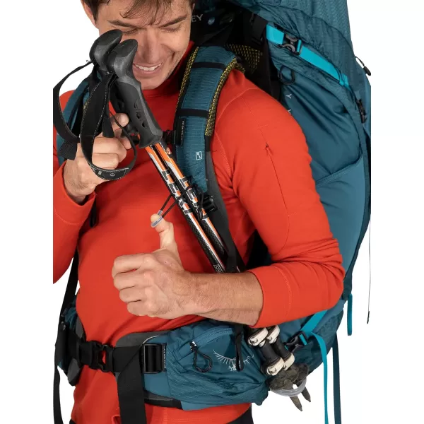 Osprey Atmos AG 65L Mens Backpacking Backpack Venturi Blue SMVenturi Blue