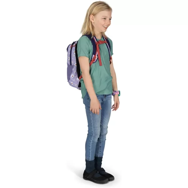 Osprey Daylite Jr Kids Commuter Backpack Space Travel PrintAntique BlueDaisy PrintEuphoria Purple