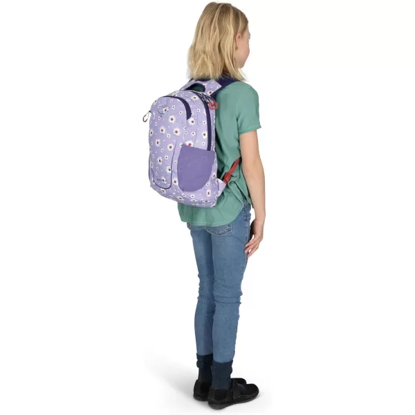 Osprey Daylite Jr Kids Commuter Backpack Space Travel PrintAntique BlueDaisy PrintEuphoria Purple