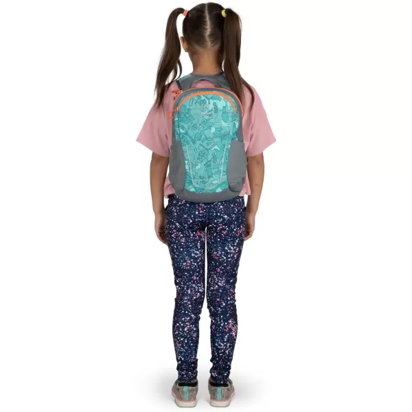 Osprey Daylite Jr Kids Commuter Backpack Space Travel PrintAntique BlueEnjoy Outside PrintGrey Area