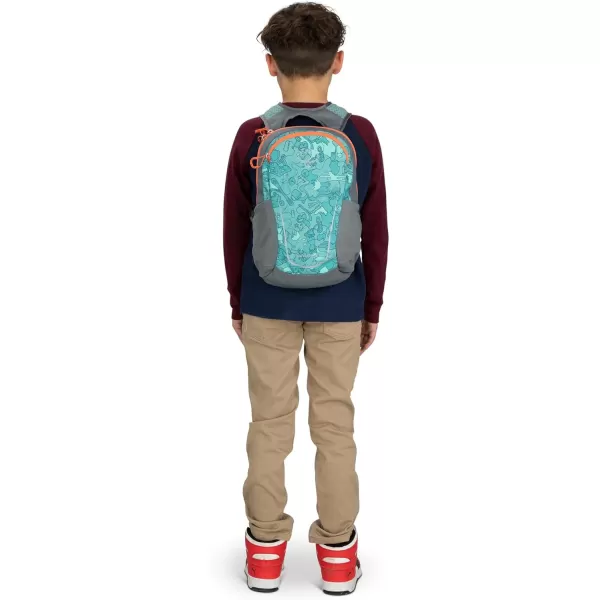 Osprey Daylite Jr Kids Commuter Backpack Space Travel PrintAntique BlueEnjoy Outside PrintGrey Area