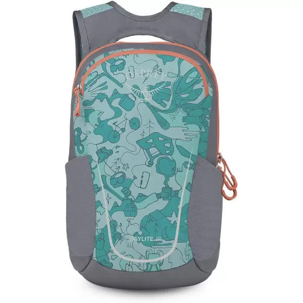 Osprey Daylite Jr Kids Commuter Backpack Space Travel PrintAntique BlueEnjoy Outside PrintGrey Area