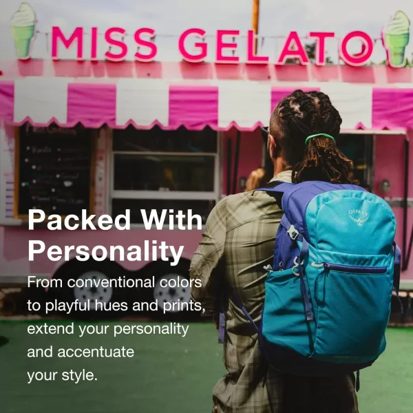 Osprey Daylite Plus Commuter Backpack BlackLiquify PrintKakio Pink