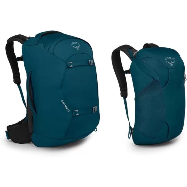 Osprey Fairview 55L Womens Travel Backpack BlackNight Jungle Blue
