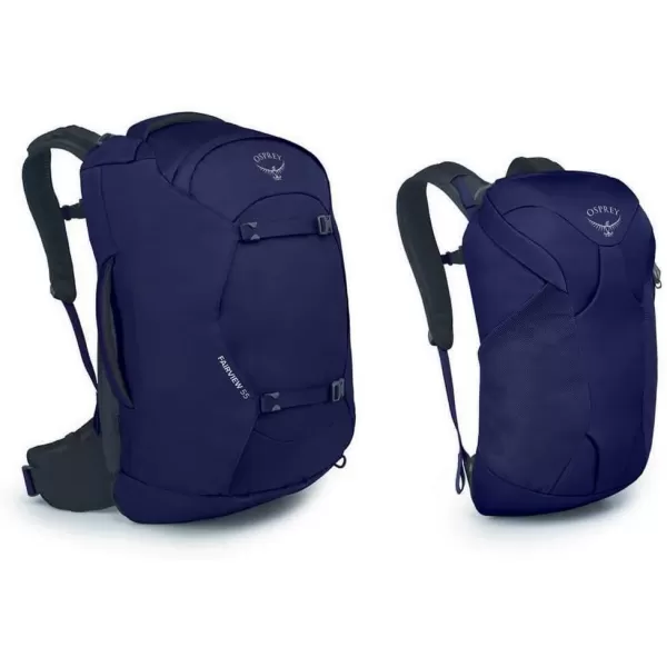 Osprey Fairview 55L Womens Travel Backpack BlackWinter Night Blue