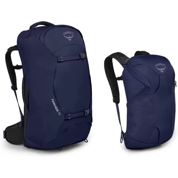 Osprey Fairview 55L Womens Travel Backpack BlackWinter Night Blue