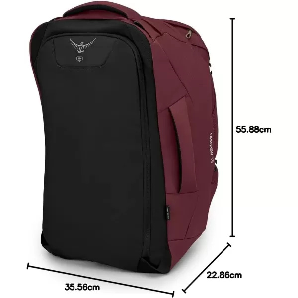 Osprey Fairview 55L Womens Travel Backpack BlackZircon Red