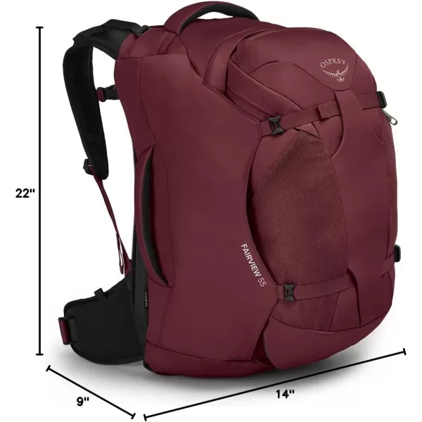 Osprey Fairview 55L Womens Travel Backpack BlackZircon Red