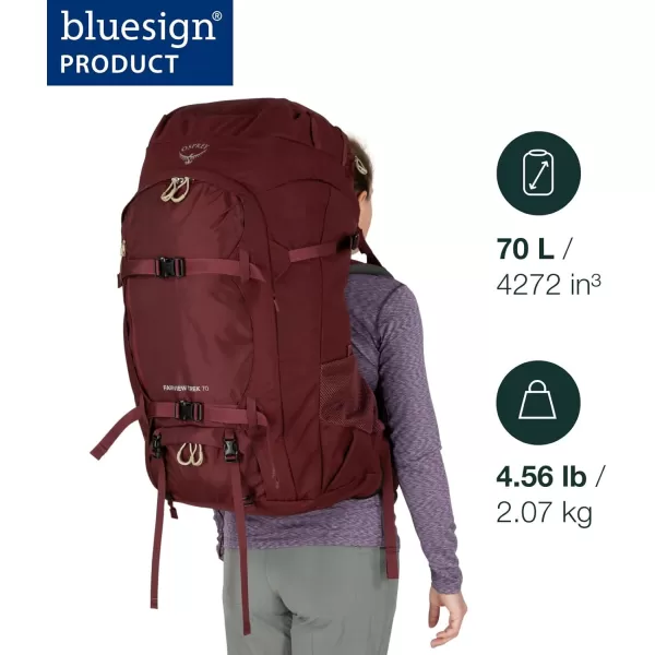Osprey Fairview Trek 70L Womens Travel Backpack Night Jungle BlueNight Jungle Blue