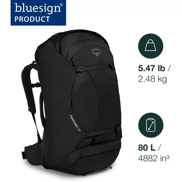 Osprey Farpoint 40L Mens Travel Backpack Tunnel Vision GreyBlack