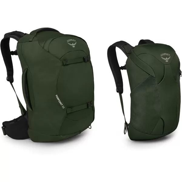 Osprey Farpoint 40L Mens Travel Backpack Tunnel Vision GreyGopher Green