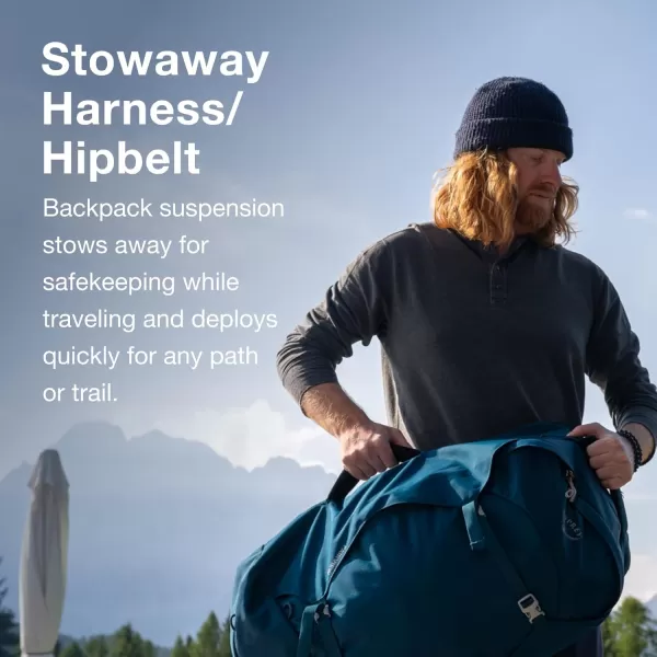 Osprey Farpoint 40L Mens Travel Backpack Tunnel Vision GreyGopher Green