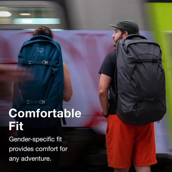 Osprey Farpoint 40L Mens Travel Backpack Tunnel Vision GreyGopher Green